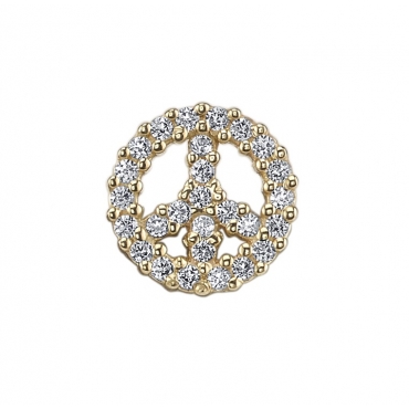 Micro Pave Peace Sign 1097