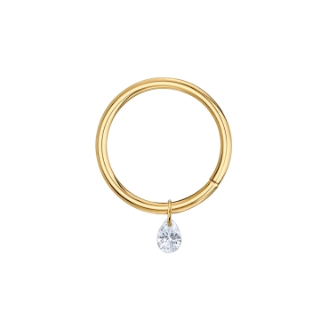 DRILLED PEAR CHARM RING - NIPPLE ORIENTED 36-4252
