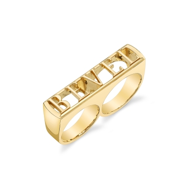 BEVEL DOUBLE FINGER RING FINGER-191